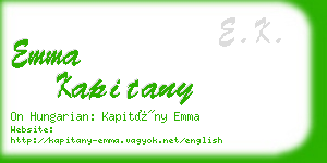 emma kapitany business card